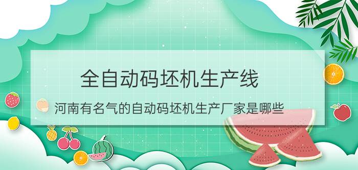 全自动码坯机生产线 河南有名气的自动码坯机生产厂家是哪些？